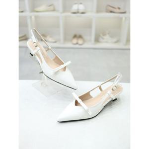 [블리아르]리본장식 모던 캐주얼 힐 슬링백 4cm BLMD500695_GN