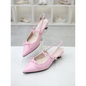 [코디엘루]메리제인 리본장식 여성 슬링백 힐 4cm CDMD100450_GN