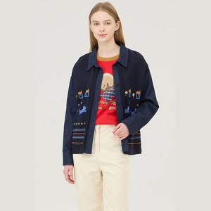 [베네통]데님 니트 블라우스 (BABL01511)