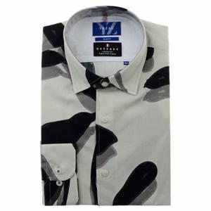 [예작(셔츠)]나뭇잎 빅프린트 워싱 슬림핏 긴소매 셔츠 (YJESUA571)