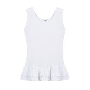 [에이비에프지]밑단 프릴 포인트 민소매 티셔츠 APZ5QK34G