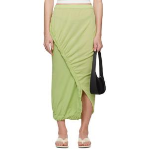 25 FW Issey Miyake 여성 그린 빈스톡 미디 스커트 252809F092000