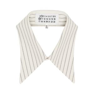 메종마르지엘라 셔츠 오프 화이트   그레이 스트라이프 칼라 251168F109008