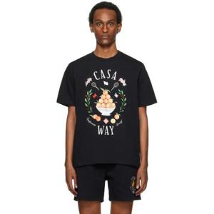 카사블랑카 티셔츠 SSENSE 익스클루시브 블랙 카사 웨이 티셔츠 241195M213018