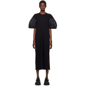 사카이 원피스 블랙 티셔츠 미디 드레스 242445F054007