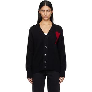 AMI Paris 가디건 그레이 아미 드 꾀흐 울 가디건 251482F095011