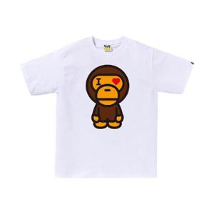 베이프 하트 베이비 마일로 티셔츠 화이트 0ZXTEMX00210O