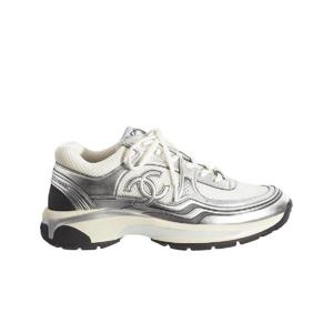 샤넬 스니커즈 패브릭 라미네이티드   화이트 실버 G39792-Y56368-K5451