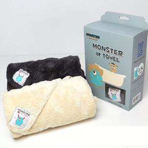 강아지 고양이 목욕 수건 몬스터 펫 타올 베이지 중형 초극세사타올 고양이타올 발타올 타올 얼굴타올