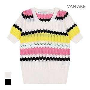 [반에이크]MARIO배색 짜임포인트 반팔 니트_VB38KTQ306Z