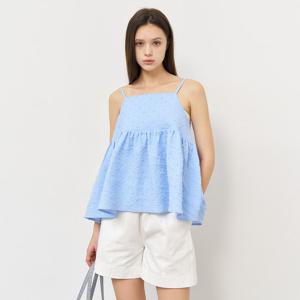 WOMAN 텍스처드 버블 슬리브리스 블라우스 [BLUE] / WBE2L03526