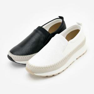 스티치 슬립온 여성용 캐주얼 단화 스니커즈 운동화