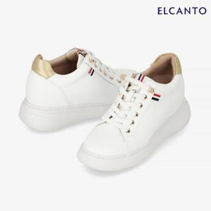 엘칸토  (LCWS80U513) 여성 양가죽 히든 키높이 밴딩끈 스니커즈 5cm