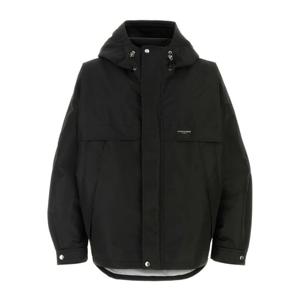 우영미 블랙 후드 릴렉스 재킷 W251JP11 921B