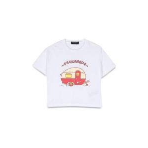 DSQUARED 크롭 프린트 티셔츠 DQ2004KD00XMDQ100