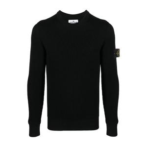 스톤아일랜드 와펜 패치 울 니트 블랙 7915553C2 A0029