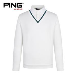 [핑][PING] 2024년 가을 남성 레이어드 카라 긴팔 티셔츠 111D3T