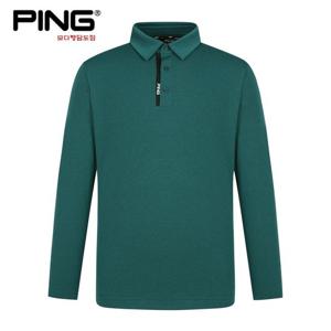 [핑][PING] 2024년 가을 남성 베이직 카라 긴팔 티셔츠 111D3TO9