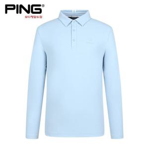 [핑][PING] 2024년 가을 남성 베이직 카라 긴팔 티셔츠 111D3TO0