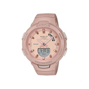 [베이비지]파스텔핑크 블루투스 만보계 여성 유아동 콤비네이션 방수시계 BSA-B100CS-4ADR