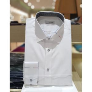 듀퐁셔츠 일반핏 긴팔 SE4SM11LS105SWH 삼색자수 화이트 논포켓