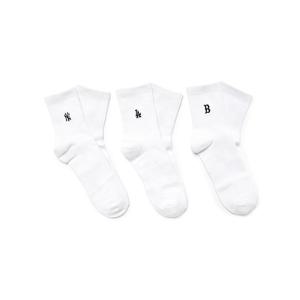 MLB  (3ASOMS15N-00WHS) 공용 자수 중목양말 3족세트