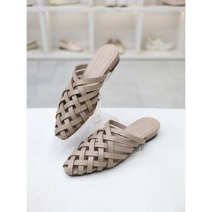 [코디엘루]소가죽 빅사이즈 여성 뮬 블로퍼 2cm CDMD100487_GN