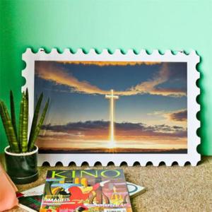 아트박스/꾸밈 nj964-행잉액자_빛나는십자가(우표가로대형)