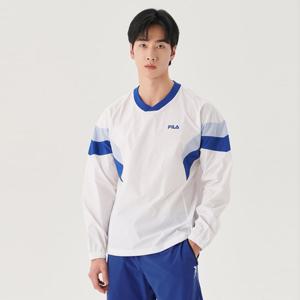 [휠라]스트레치 브이넥 우븐 맨투맨 (FS2POG1205X_WHI)