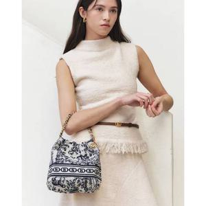 [헤지스]HIBA5F671N3_여성 시그니처 H 뜨왈 자카드 체인 호보 숄더백S