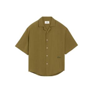 25 FW 아미 파리스 라운드 헴 반소매 셔츠 H25HSH768VI0036 TP439295386