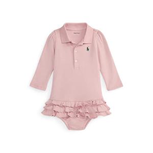 랄프 로렌 베이비 여아 러플 소프트 폴로 드레스 앤 블루머(CWPODRSF3D20682680)