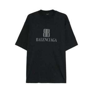 25 FW 발렌시아가 나노 BB 로고 프린트 코튼 티셔츠 764235TSVU4 TP439485789