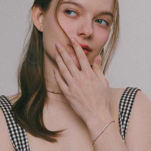 제이로렌 로즈골드 라운드 테니스 큐빅 팔찌 B01052