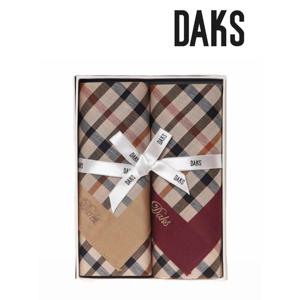 [닥스(손수건)]2매 기본 체크 면대 남녀 손수건 세트 DLI4001(95+11)