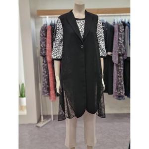 벨리시앙 세이브존07 레이스배색 롱 조끼 VT5201