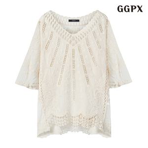 GGPX 펀칭 오버핏 블라우스 (GPCBA010D)