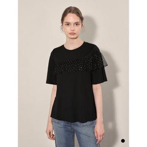 [올리비아로렌][올리비아로렌] 메쉬 프릴 티셔츠VOCAS4F7211 (P0