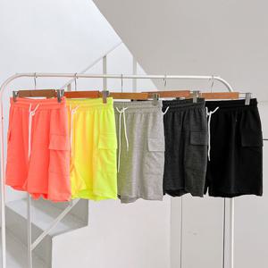 남여공용 여름 플로우 카고 숏 반바지 5C-PTH-Q029-형광옐로우