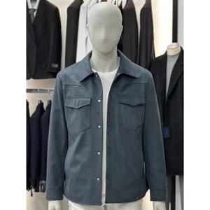 [바쏘옴므]그린_비건 래더 스웨이드 셔츠형 점퍼 WSY5GU36A