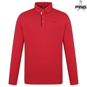 [핑골프][양말증정]남성 배색 포인트 카라 긴팔 티셔츠 111E3TO002_RE