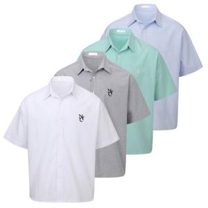 남자 오버핏 NYC 카라넥 면 반팔 셔츠 RB-SHH-Q026-소라