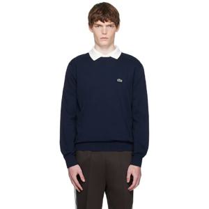 25 FW 라코스테 남성 네이비 크루넥 코튼 스웨터 252268M201004
