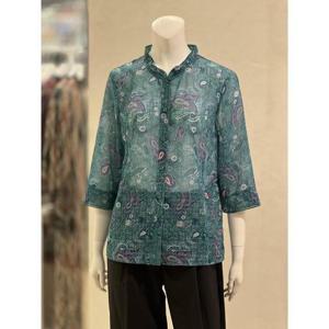 벨리시앙 세이브존01 프릴넥 페이즐리 블라우스 (2color) BL5208