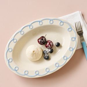 [모던하우스] 슈가타르트 머랭 타원형 접시 W25