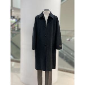[바쏘옴므]Y4CJ-17 차콜 캐시미어 울 혼방 오버핏 발마칸 롱코트
