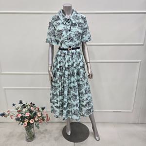 [미니멈]MZBGWO4910MT 카라넥 프린트 플리츠 원피스_JK