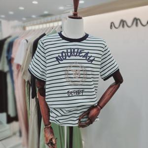 [비지트인뉴욕]라인배색 스트라이프 반팔티셔츠 VB4ST701_US