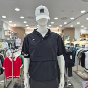 [챌린저]남성 빅로고 프린트 후드 반팔 우븐탑 _CHE2MWT5212BK_I