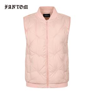 [팬텀] 여성 플라워 자수 튜브 덕다운 점퍼 베스트